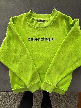 The Balenciaga Kids Logo Trademark Graphic Fleece Sweatshirt in size 8Y Unisex